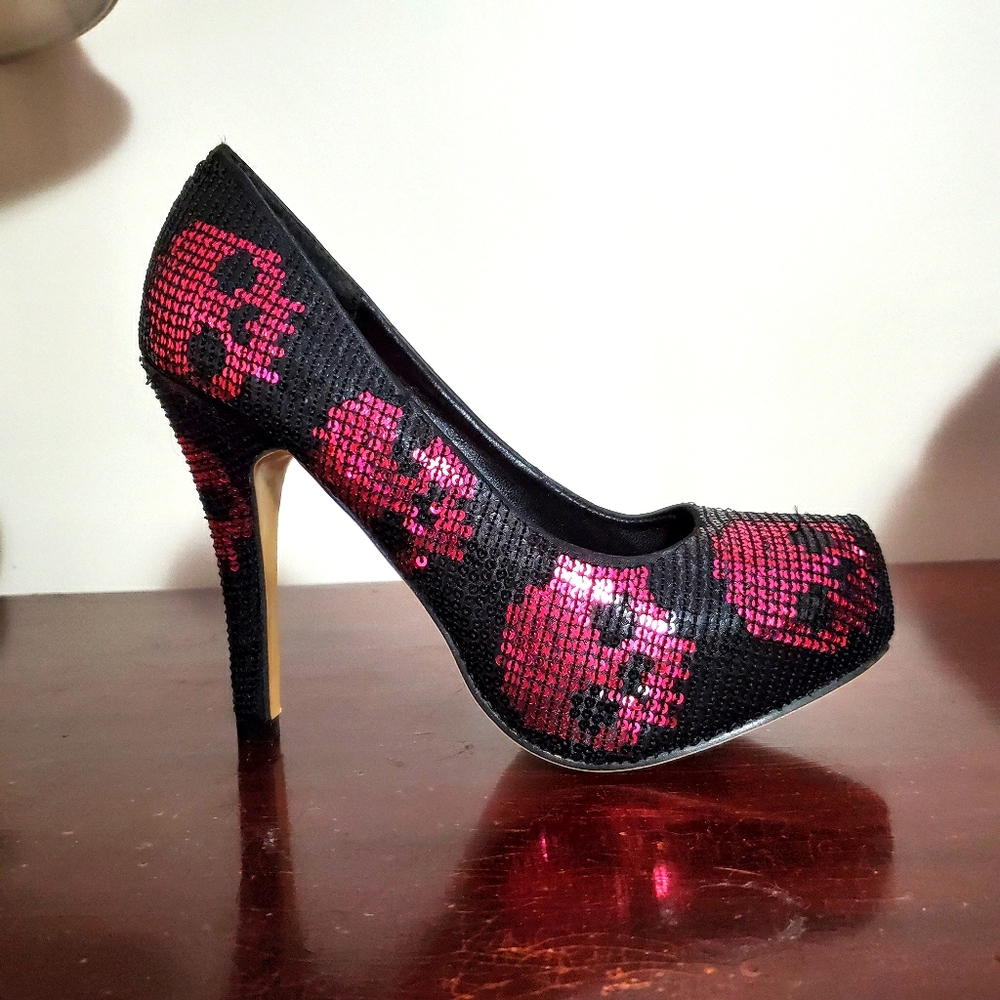 Iron Fist Skull Platform Heels